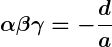 Rendered by QuickLaTeX.com \displaystyle\boldsymbol{\alpha \beta \gamma = -\frac{d}{a}}