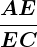 Rendered by QuickLaTeX.com \displaystyle\boldsymbol{\frac{AE}{EC}}