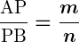 Rendered by QuickLaTeX.com \displaystyle\boldsymbol{\frac{\text{AP}}{\text{PB}} = \frac{m}{n}}