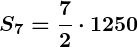 Rendered by QuickLaTeX.com \displaystyle\boldsymbol{S_7 = \frac{7}{2} \cdot 1250}