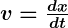 Rendered by QuickLaTeX.com \boldsymbol{v = \frac{dx}{dt}}