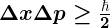 Rendered by QuickLaTeX.com \boldsymbol{\Delta x \Delta p \geq \frac{\hbar}{2}}