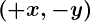 Rendered by QuickLaTeX.com \boldsymbol{(+x, -y)}