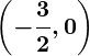 Rendered by QuickLaTeX.com \displaystyle\boldsymbol{\left(-\frac{3}{2}, 0\right)}