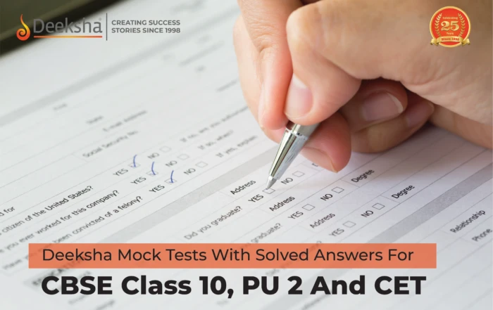 Deeksha Mock Tests With Solved Answers For CBSE Class 10 PU 2 And CET