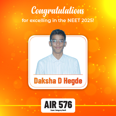 Daksha D Hegde | NEET 2025 Deeksha Vedantu Results