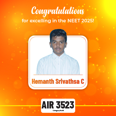 Hemanth Srivathsa C | NEET 2025 Deeksha Vedantu Results