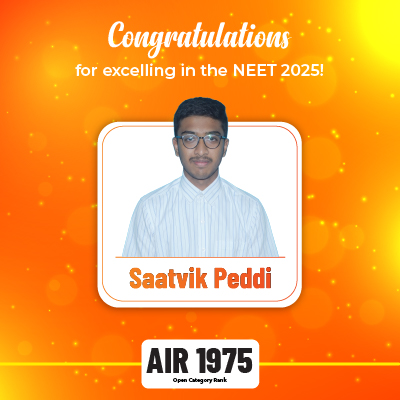 Saatvik Peddi | NEET 2025 Deeksha Vedantu Results