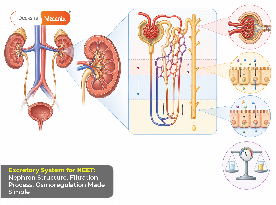 Excretory System for NEET Nephron Structure, Filtration Process, Osmoregulation Made Simple
