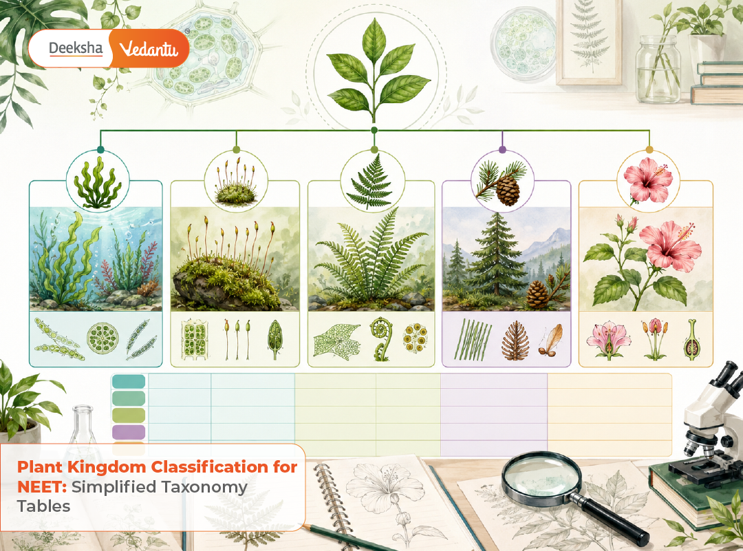 Plant Kingdom Classification for NEET Simplified Taxonomy Tables